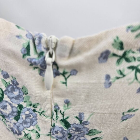 En Creme Cream Blue Floral Hi-Low Dress Size Large - Picture 15 of 16